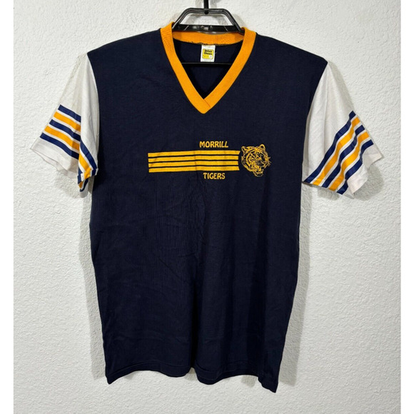 Vintage 70s Morrill Tigers Velva Sheen Single Stitch T-Shirt USA Fits like a M